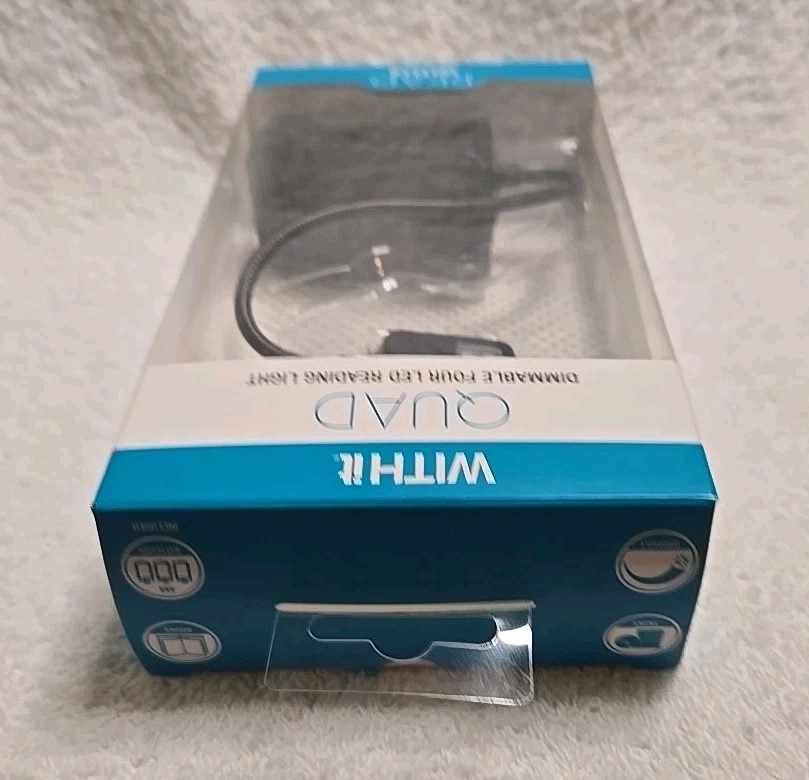 4 LED Reading Light Dimmable Quad Light - Withit - Black - NEW In Box
