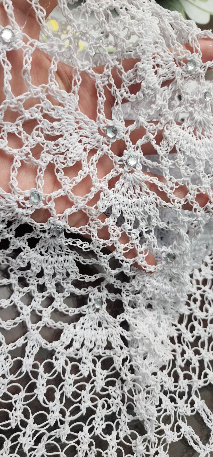 Velo , Mantelina a crochet Ideal para la Iglesia color Blanco Size Mediana