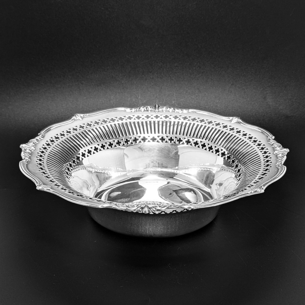 Sterling Silver 9” Pierced Bowl