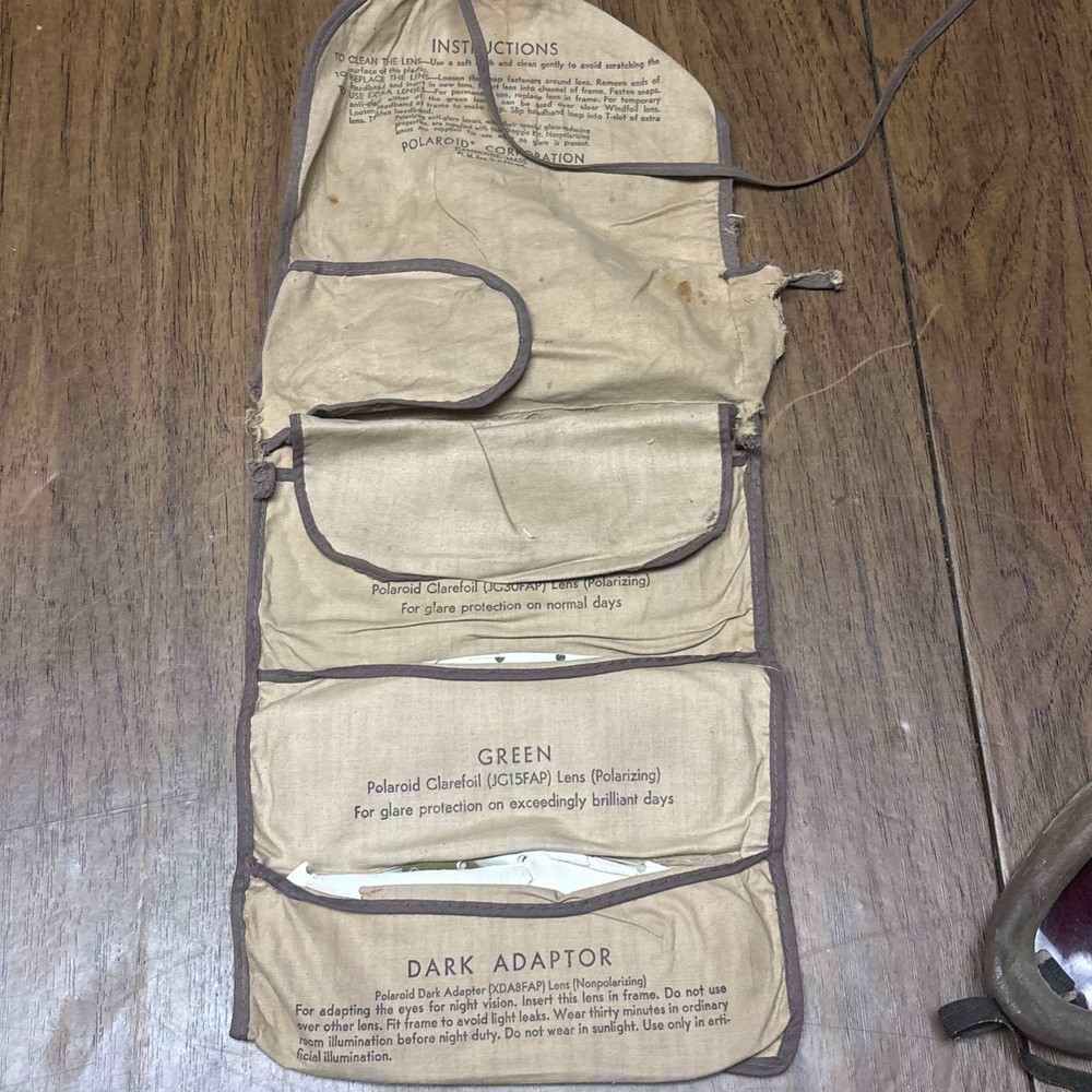 US WW2 Polaroid No. 1021 Goggles With Vinyl Case