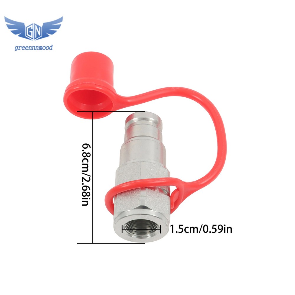 3/8" Flat Face Hydraulic Quick Connect Male Coupler Fitting, 3/8" NPT Thread