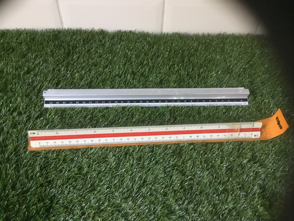 Vintage 3 Sided Triangular Engineering/Drawing Ruler &Scale Ruler