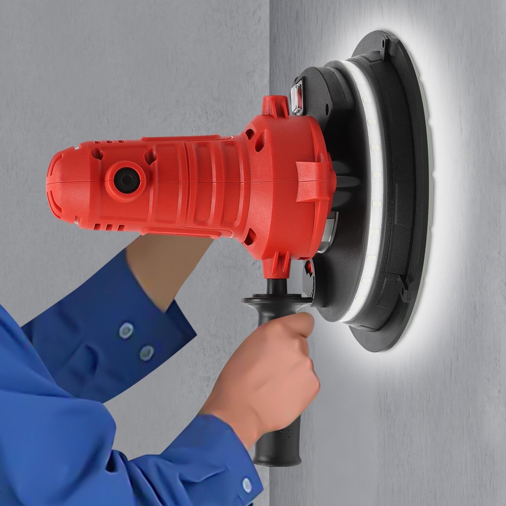 1200W Electric Drywall Sander Variable Speed Sanding Machine W/ LED Light Strip