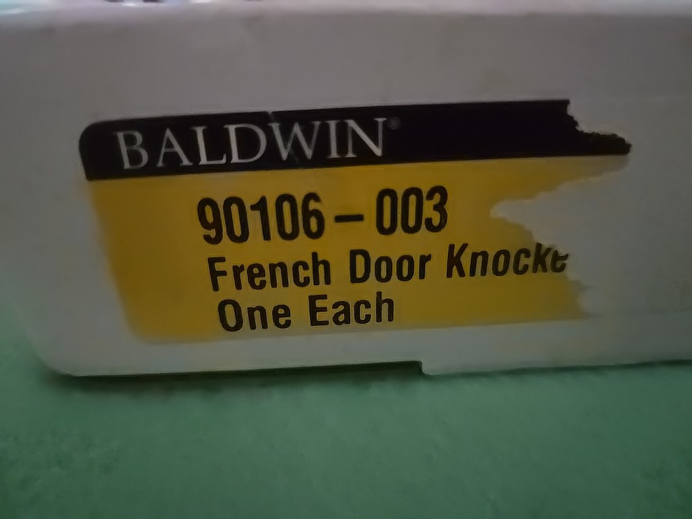 Baldwin 90106-003 French Door Knocker Mint In Package Solid Brass