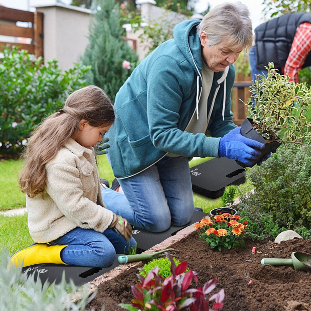 WORKPRO 2-Pack Extra Thick Kneeling Pad Soft Foam Cushioning for Knee Black