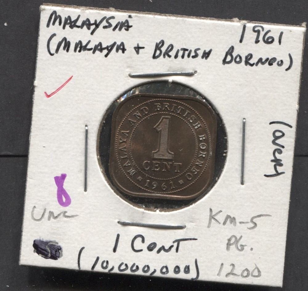 1961- Malaysia-UNC. 1 Cent