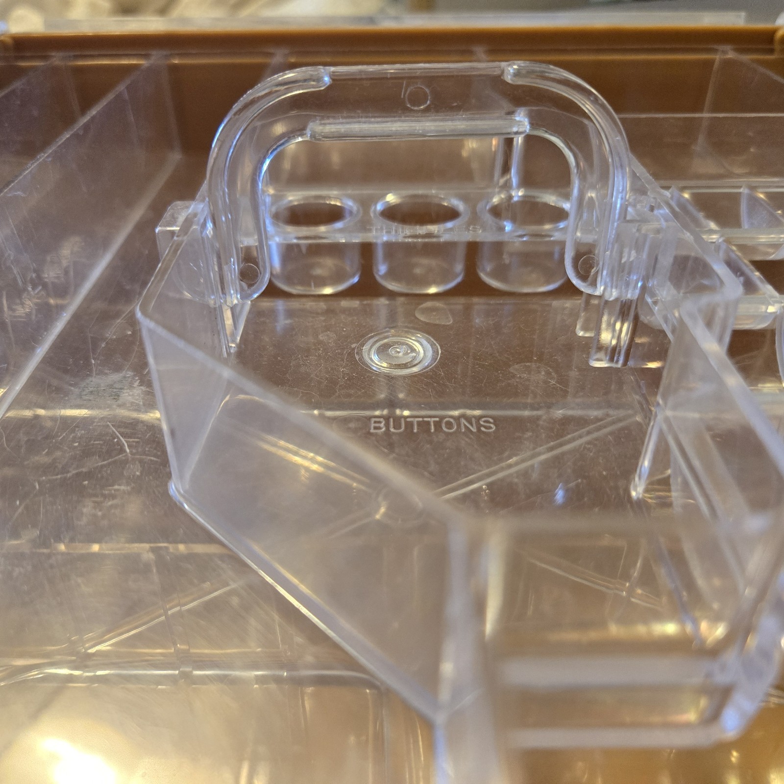 Wilson Wil-Hold Mustard Yellow Sewing Organizer, retro look, with Sewing Notions