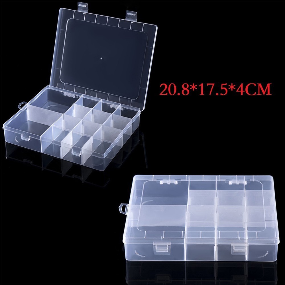 Adjustable Plastic Storage Box Organizer for Screws 14 Grids Compartment Box