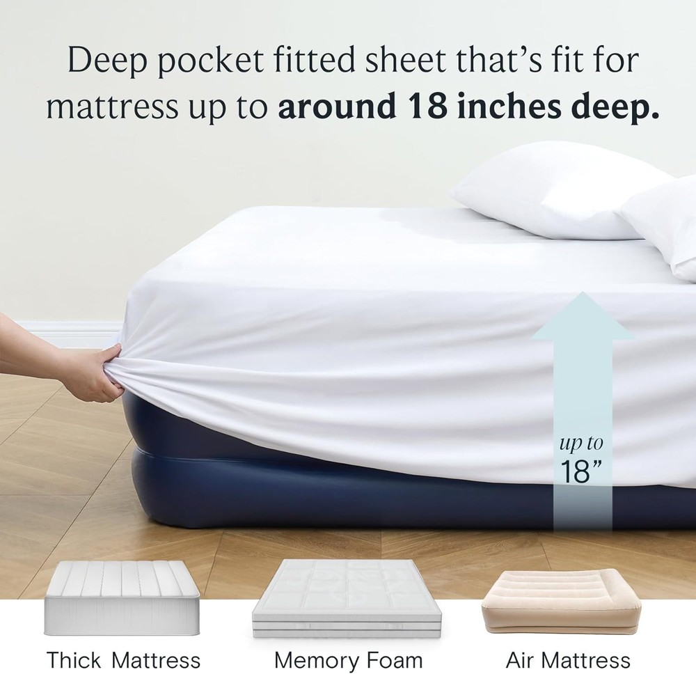Microfiber 100% Polyester 4 piece Queen Sheet Set, Tan.