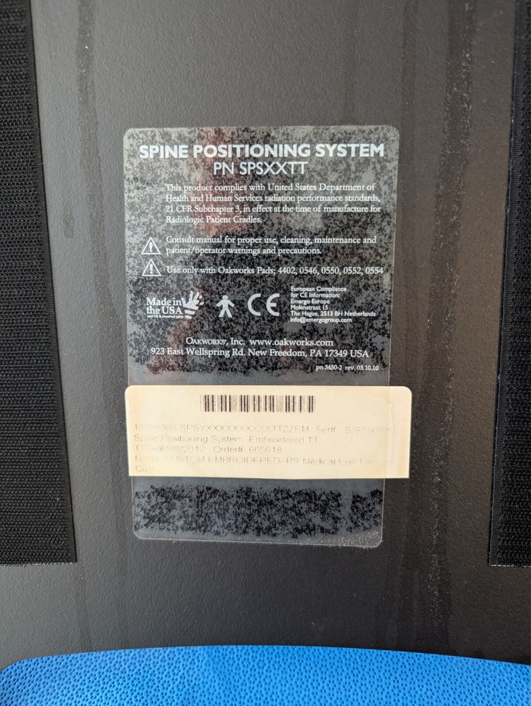 Oakworks Spine Positioning System with Pads (REF: SPSXXTT)