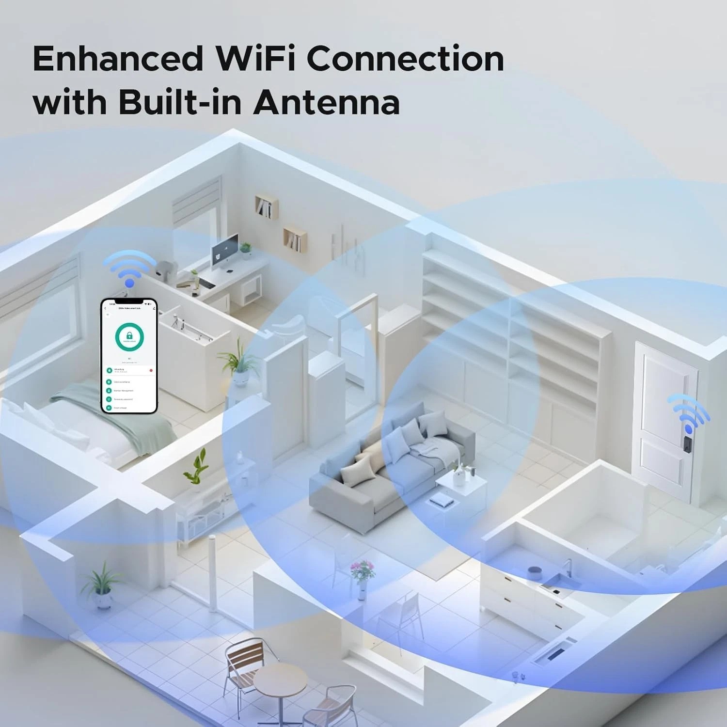 WiFi Video Smart Lock,6-in-1 Keyless Entry Door Lock with with Camera & Doorbell