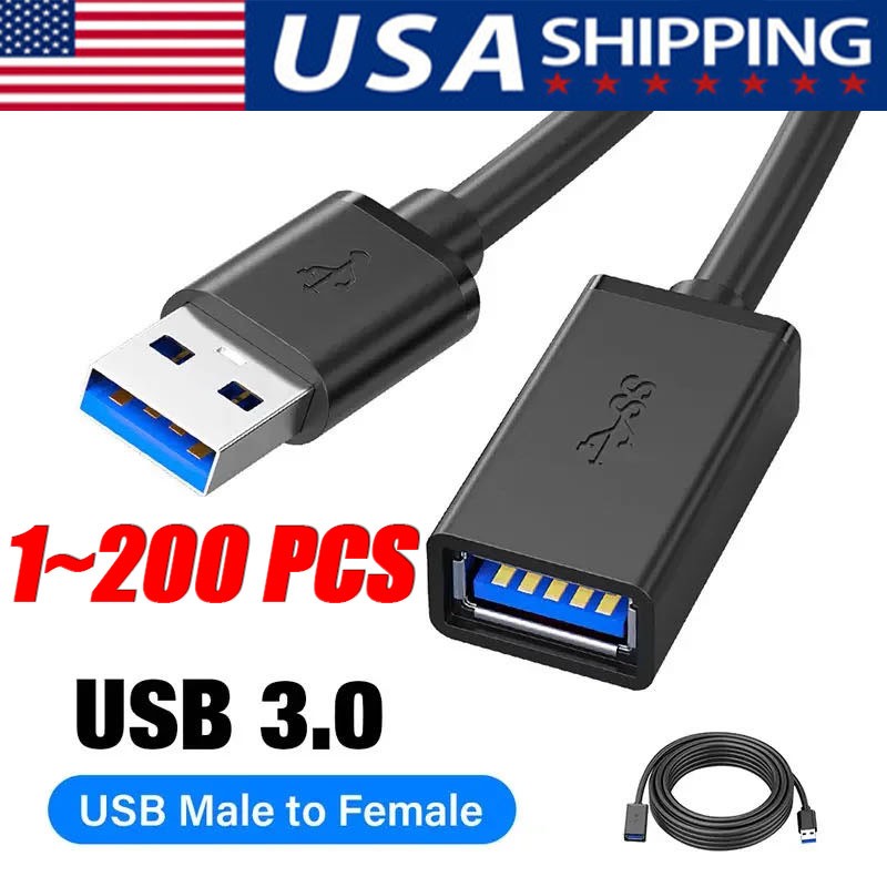 USB3.0 Extension Cable High Speed Extender Cord Adapter TypeA Male to Female LOT