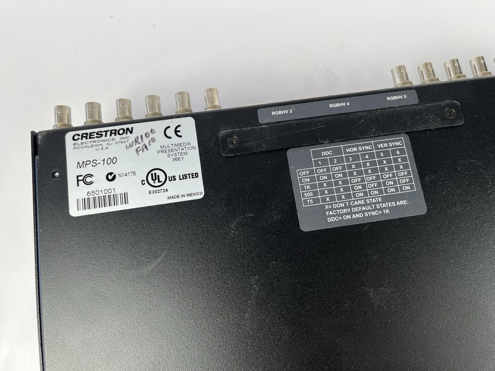 Rack Mountable Crestron MPS-100 / Multimedia Presentation System Tested Working