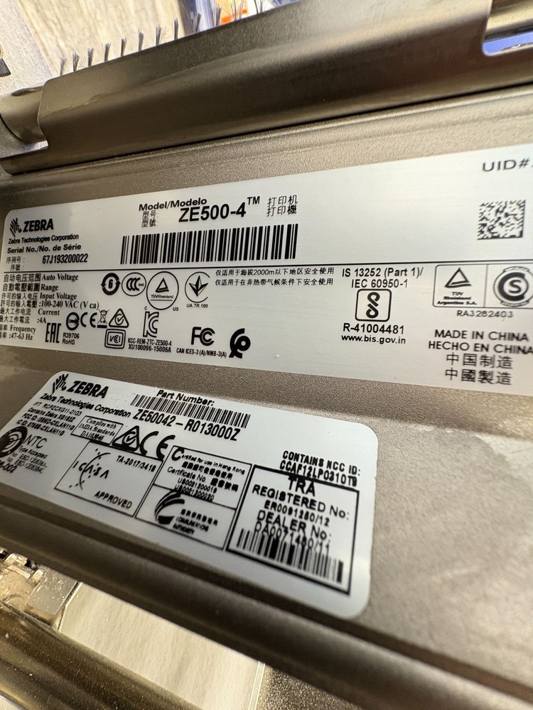 ZEBRA INDUSTRIAL THERMAL PRINTER ENGINE ZE500-4