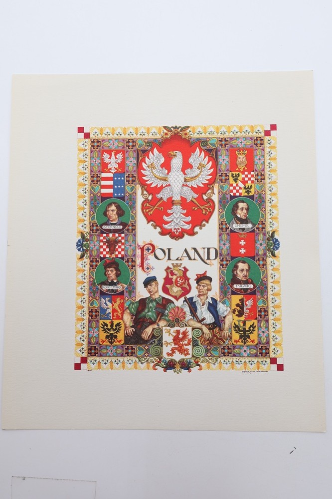 POLAND STAMP ALBUM TITLE PAGE SZYK MINT FIRST EDITION 1946 CLEAN BRIGHT ART