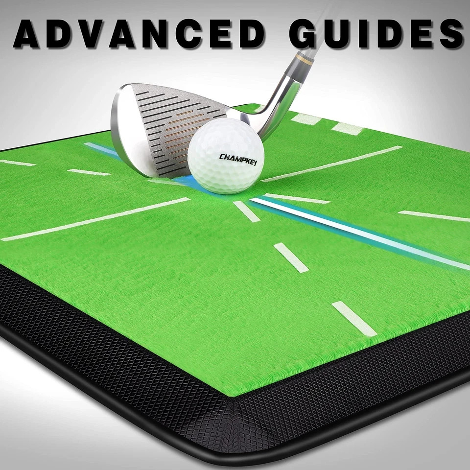 CHAMPKEY Heavy-Duty Golf Hitting Mat - Swing Path Feedback Golf Practice Mat ...