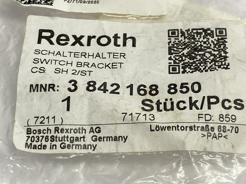 Bosch Rexroth 3842168850 Switch Bracket SH 2/ST
