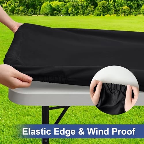Rectangle Table Cloth Cover, Waterproof 72" x 30" (Rectangular) 1 Black