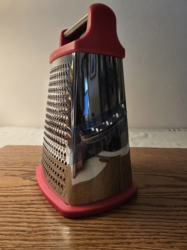 Box Grater, Four Sided, Unbranded, Stainless, Assorted Size Grating, Never Used