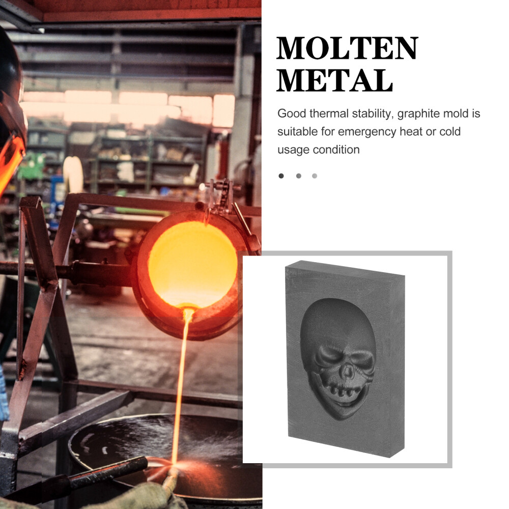 Graphite Ingot Mold Casting Mold Skull Shaped Gold Silver Graphite Ingot Mold
