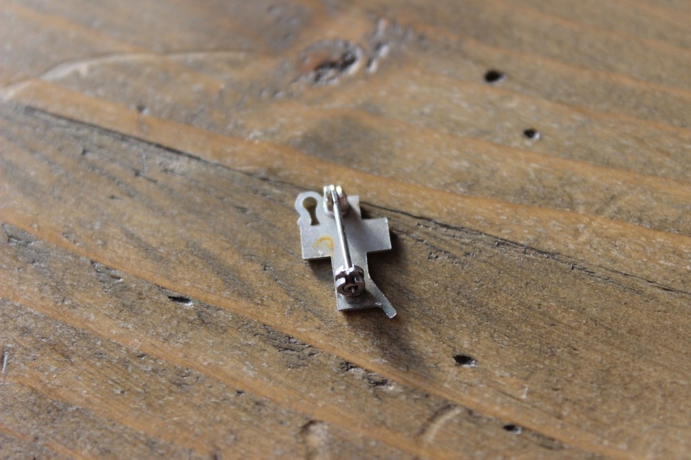 Vintage Small Cross Staff Lapel Pin