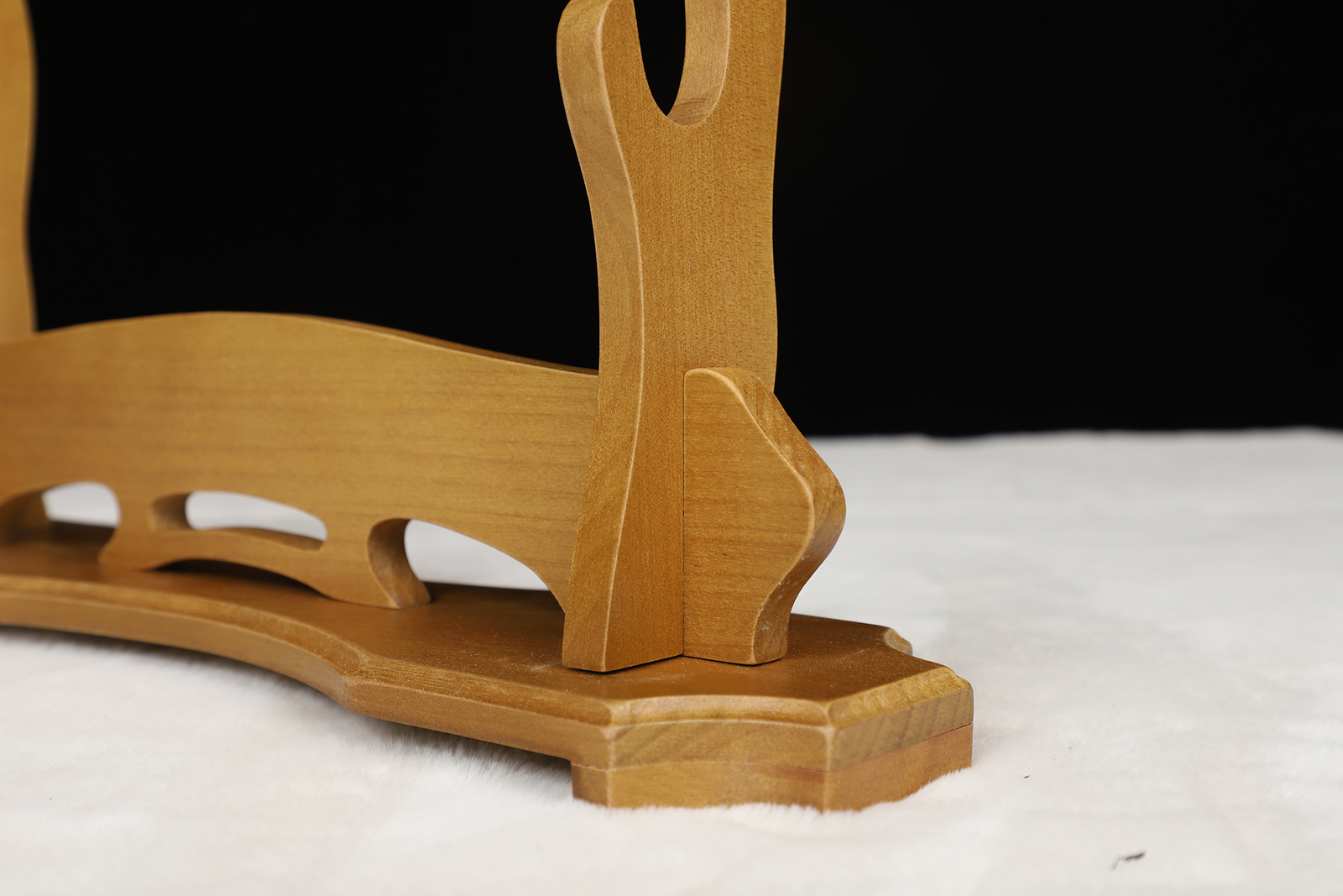 2-Tier Sword Stand for Display Japanese Samurai Katana Sword Holder Yellow Wood