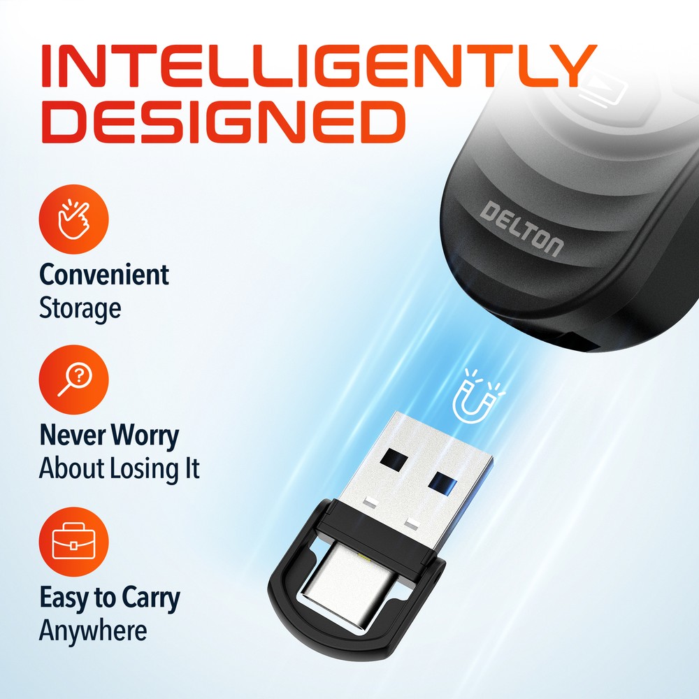 Delton P48 Laser Pointer, Presenter Clicker Wireless upto 200 Meter Range, Black