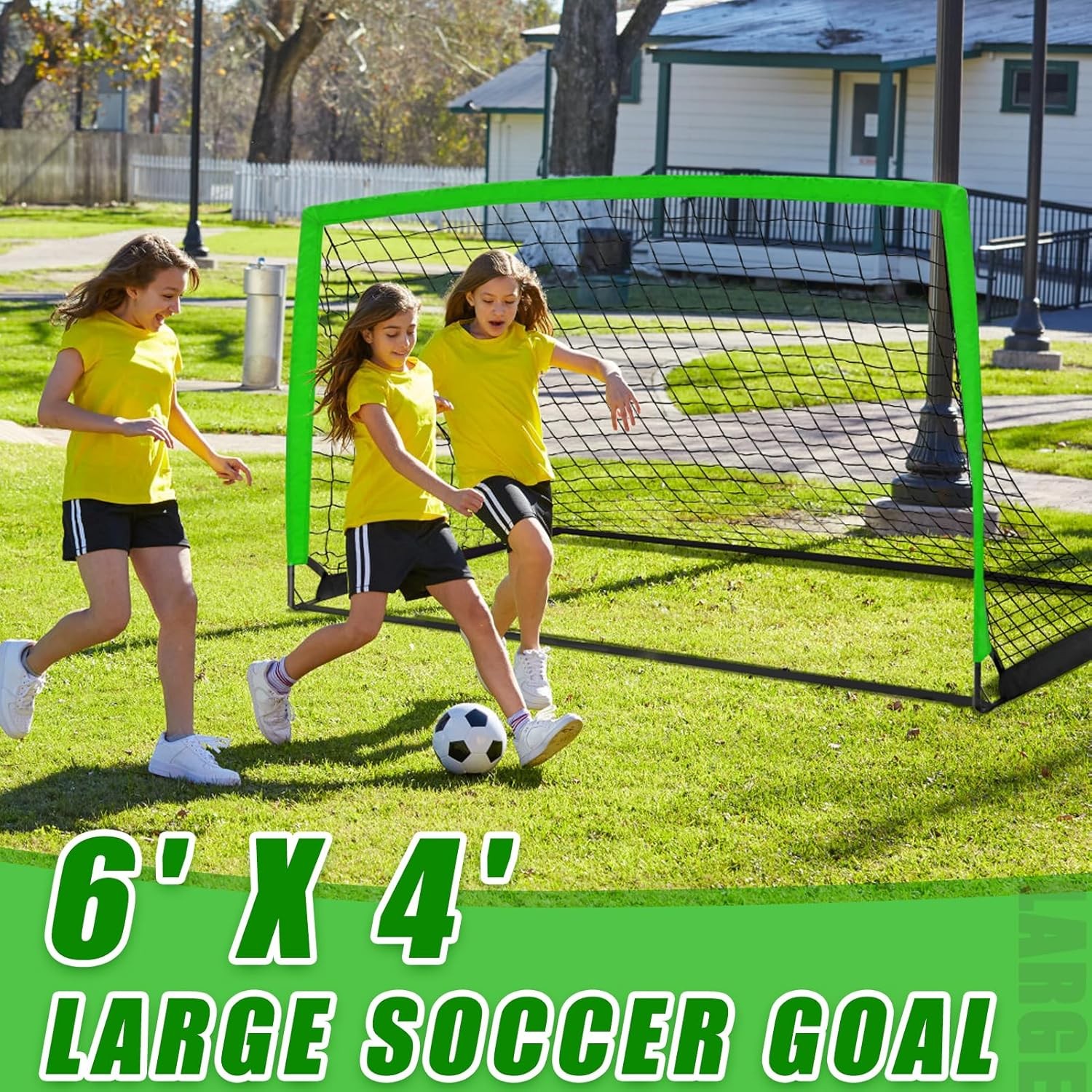KTRIO 6x4 ft Soccer Goal for Backyard, Portable Soccer Net, Large Foldable Socce