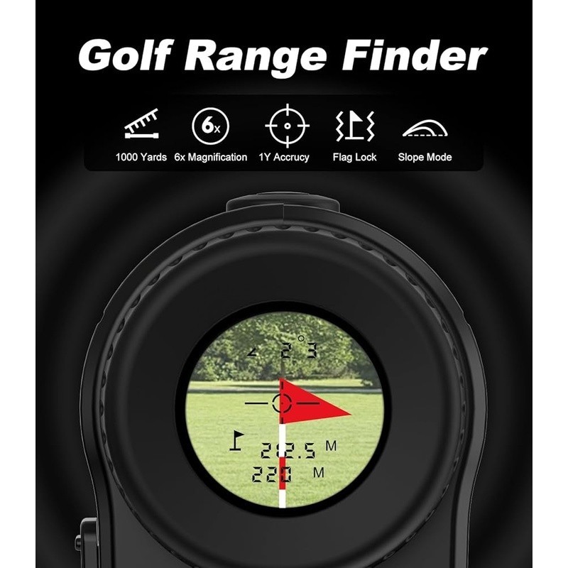 Golf Rangefinder with Slope 1000 Yards 6X Magnification Flag Locking Vibration