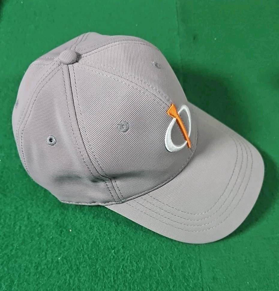 Phi Tee Golf Hat Cap / Hook and Loop Adjustable Strap Back / Grey Embroidered