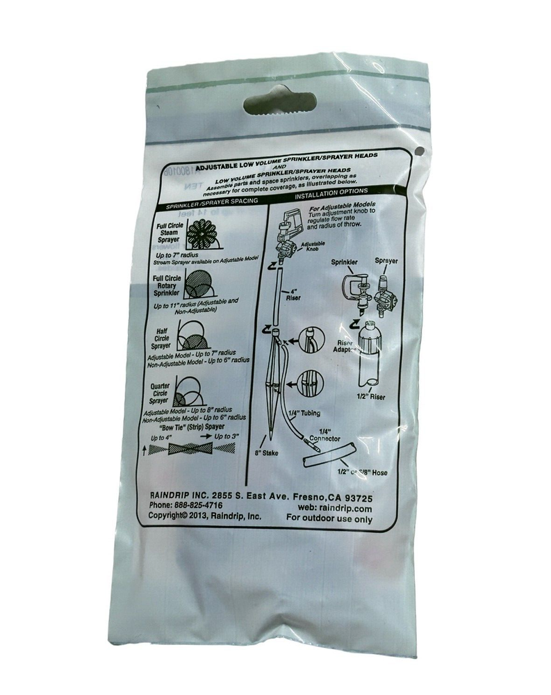 (3) A180010B Full Circle Adjustable Sprayer RainDrip Drip Irrigation for Garden