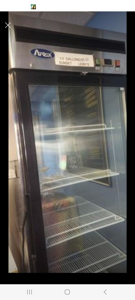 standing freezer with glass door