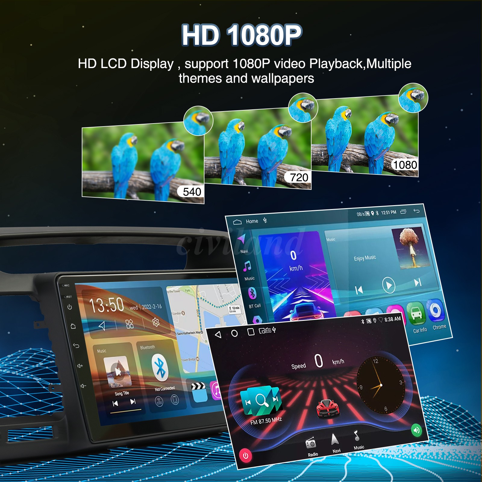 Apple Carplay For Toyota Camry 2000-2006 9" Android Car Radio Stereo GPS Navi