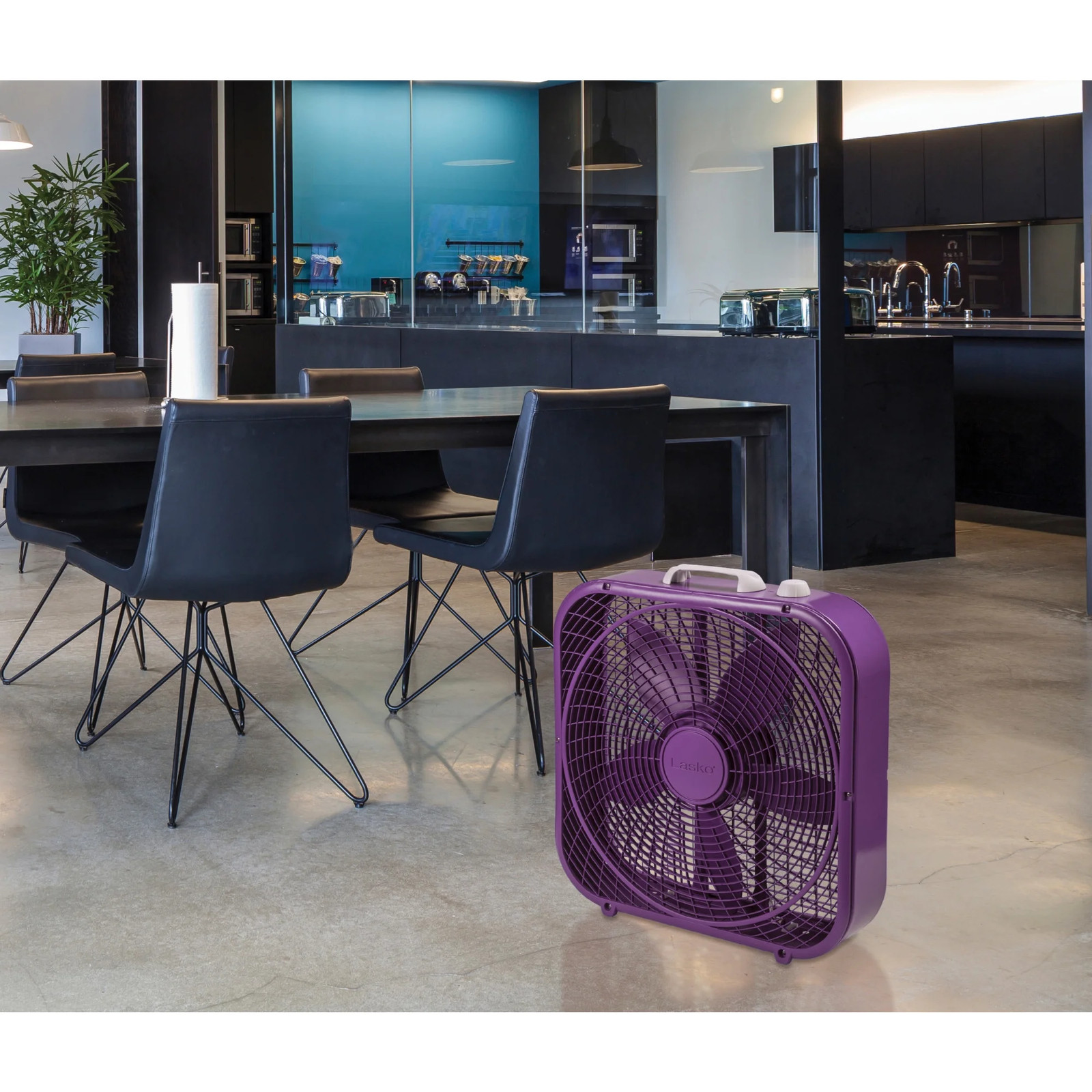 Cool Colors 20" 3-Speed Weather Resistant, Energy Efficient Box Fan, B20309, Pur