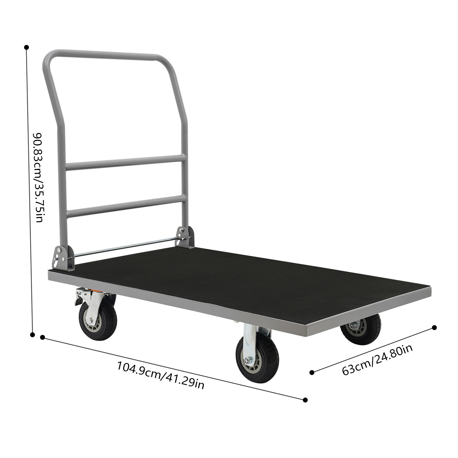 Platform Truck 2200lbs Capacity 41.3*24.8in Flatbed Cart Hand Truck with Wheels