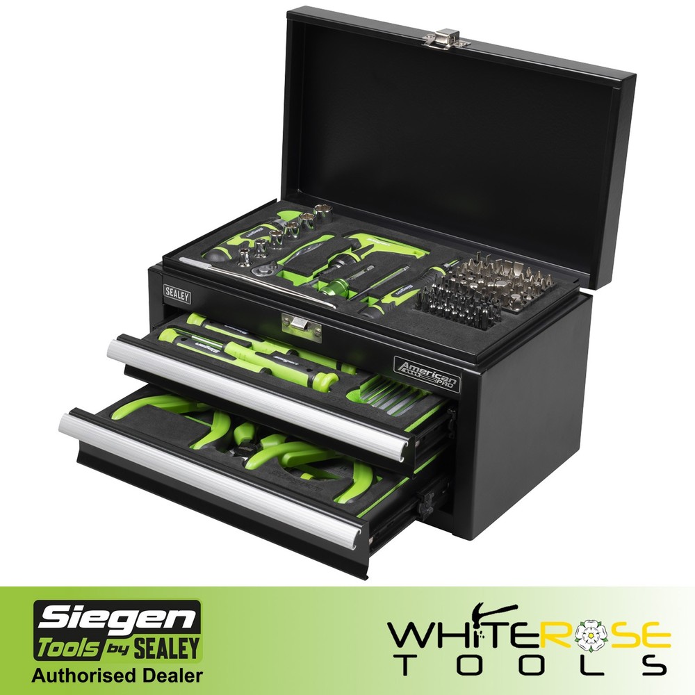 Siegen Mini Toolbox S01335 2 Drawer with 111pc Tool Kit Workshop Garage