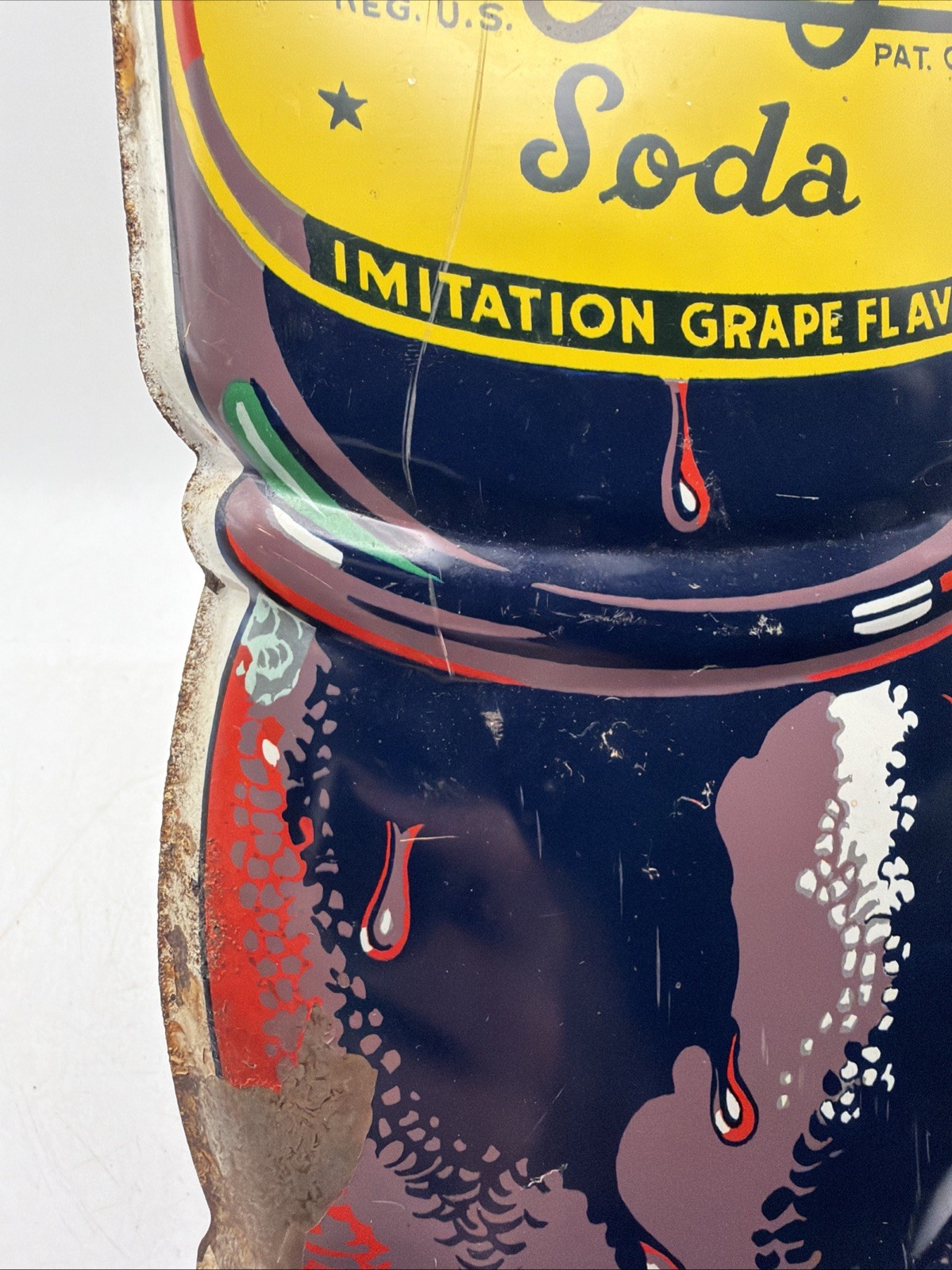 Original Nugrape Bottle Advertising Sign