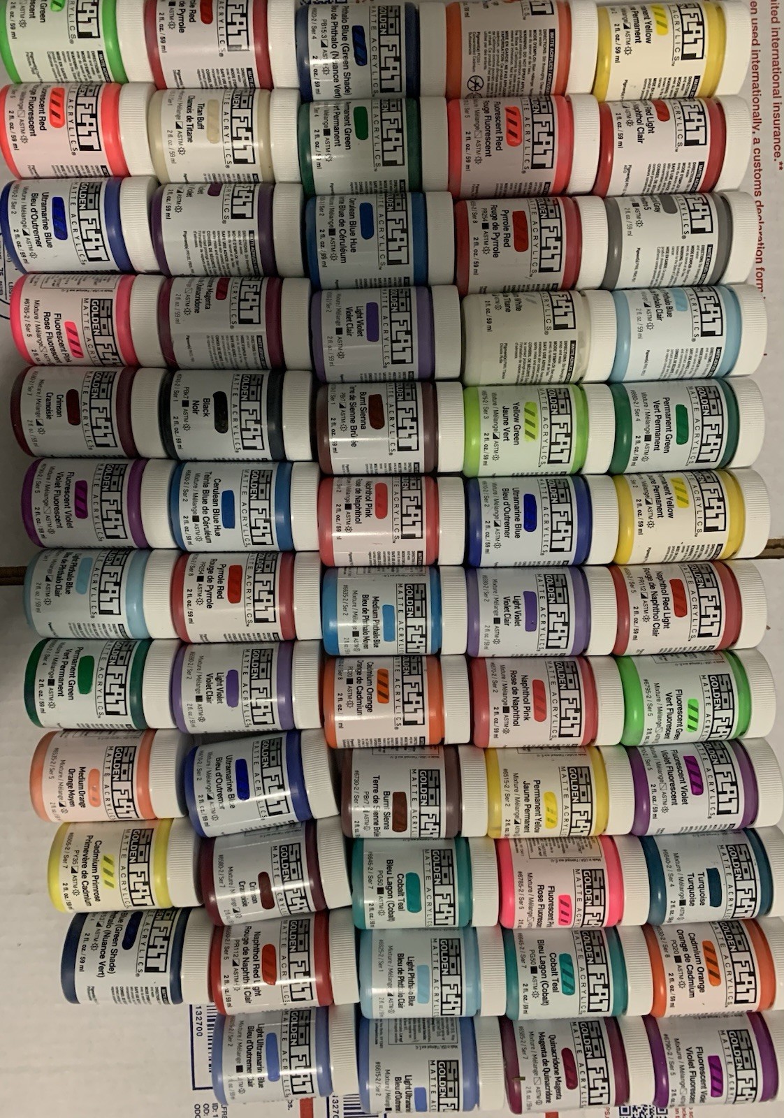 Golden So Flat Matte Acrylics 2 Fl Oz Lot of 59 NEW!!