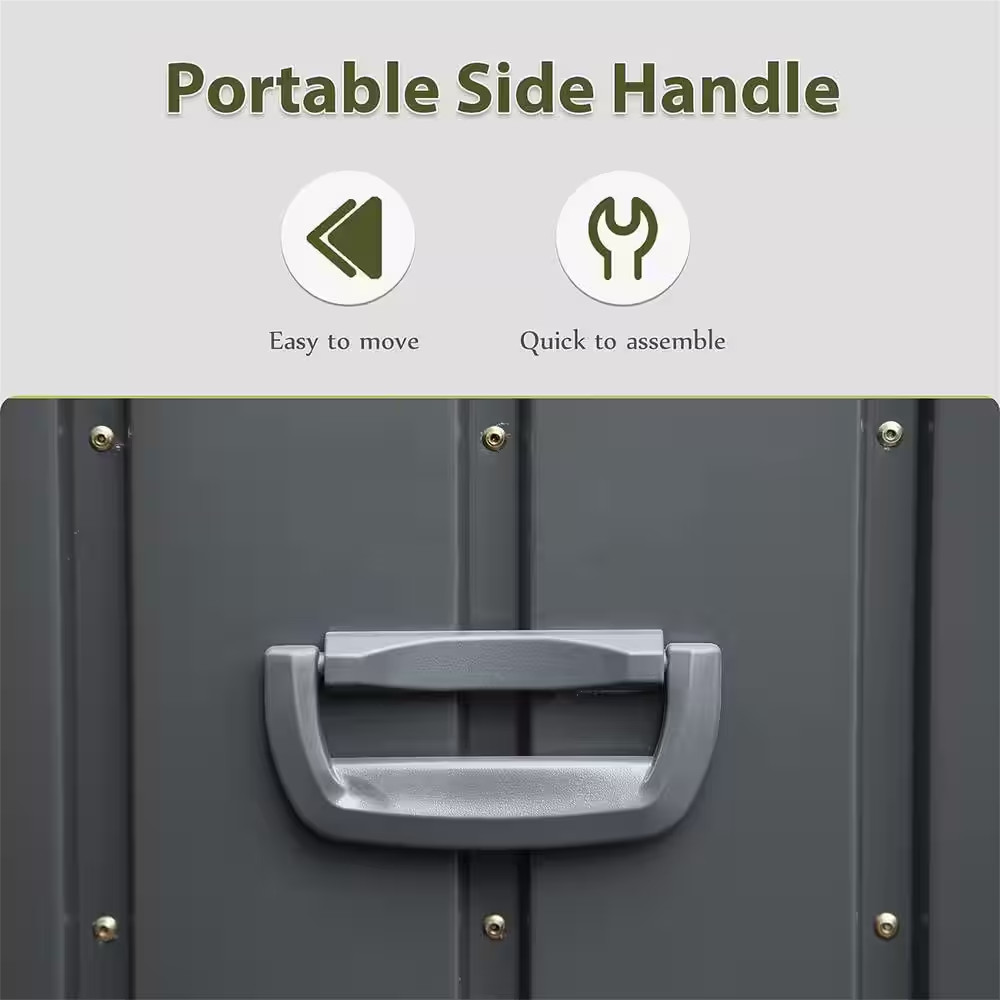 120 Gal. Dark Gray Steel Outdoor Storage Deck Box Waterproof, Large Patio Storag