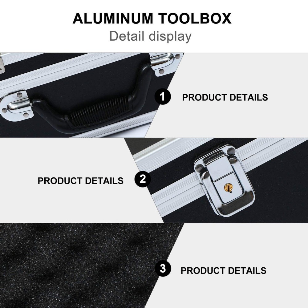 Portable Tool Box Multifunction Hard Storage Case with Foam Inserts 19.68X11....