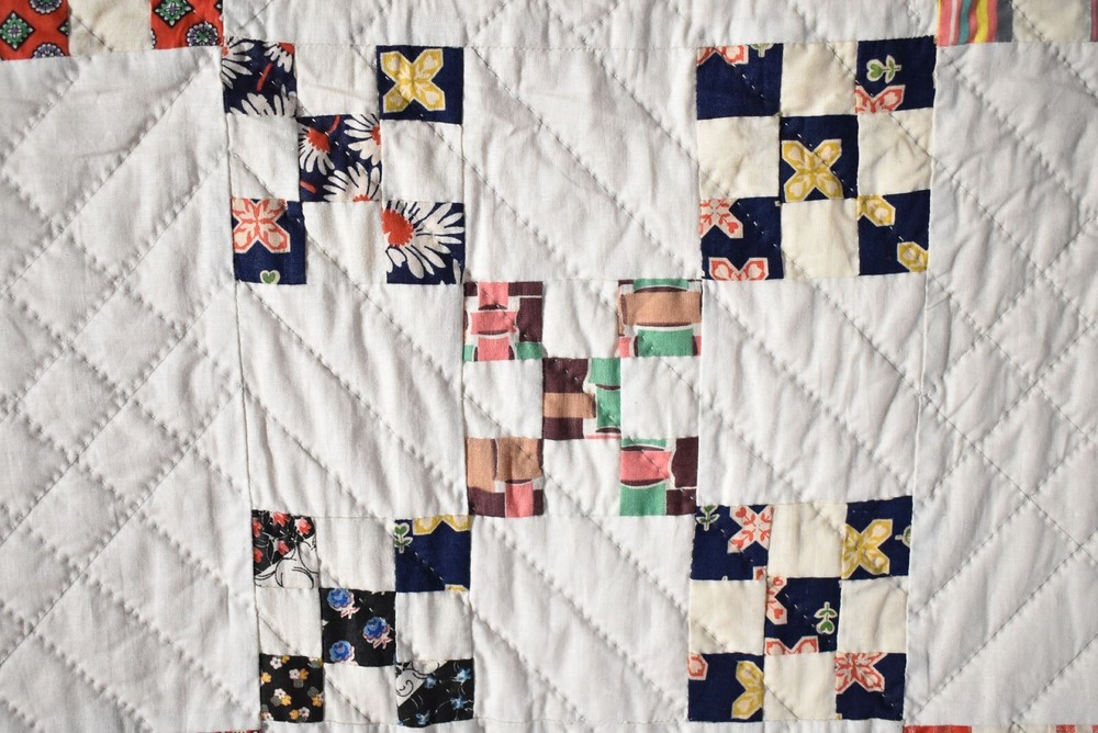 Vintage Double Nine Patch Antique Quilt, Mint Condition ~Signed & Dated "1964"!
