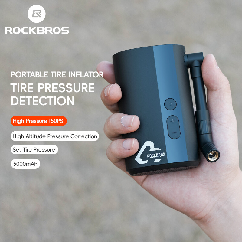ROCKBROS Electric Mini Pump Motorcycle Bicycle E-bike Portable Inflator 150PSI