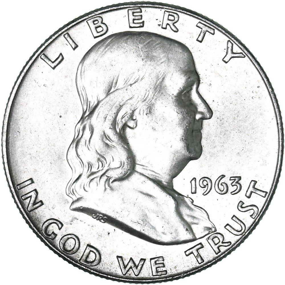 1963 D Franklin Half Dollar 90% Silver About Uncirculated AU