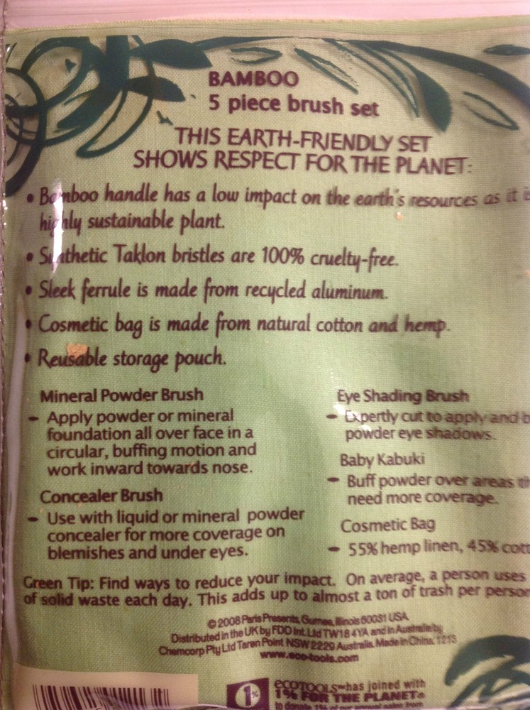 EcoTools 5 pc Make Up Brush Set - 1213 NEW.