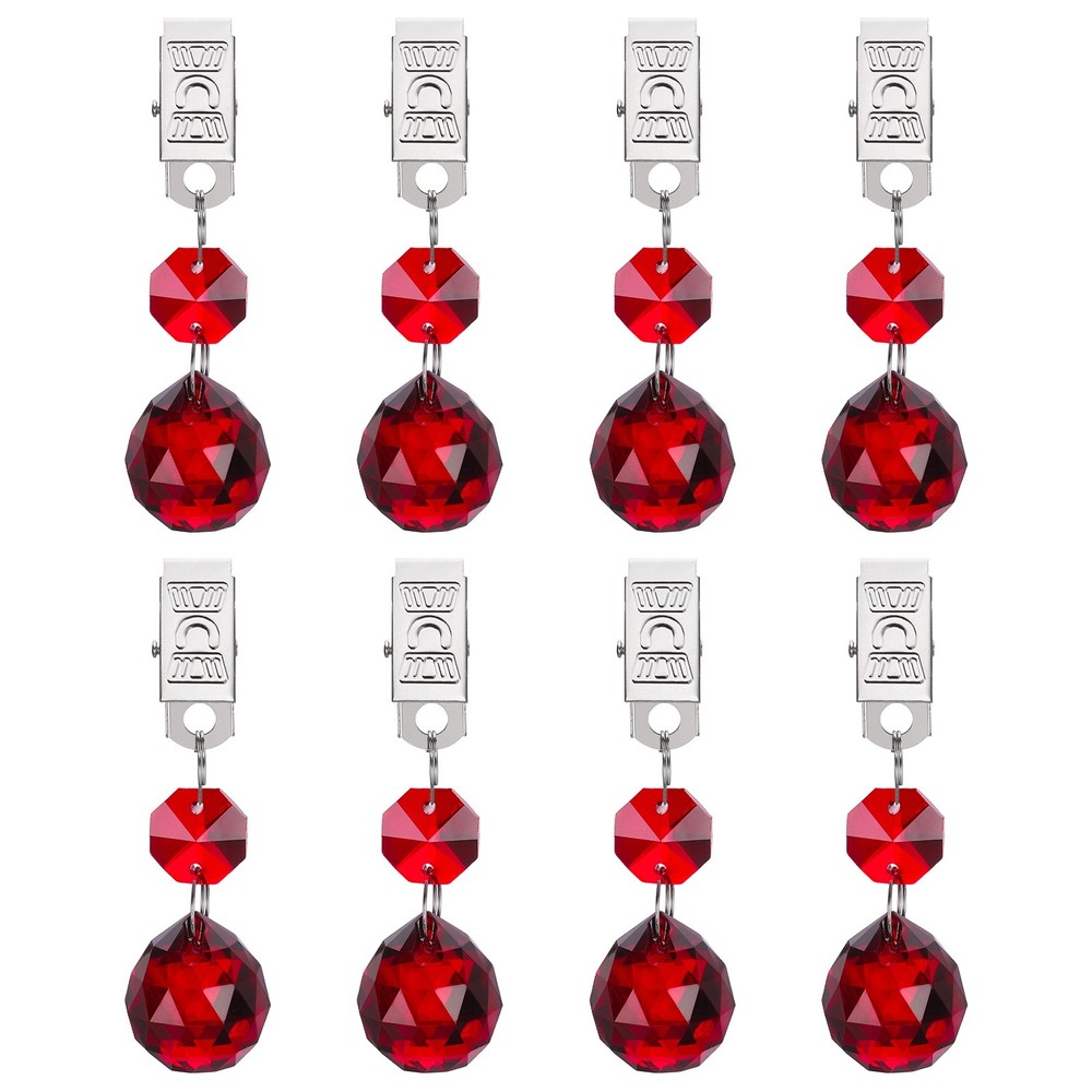 8Pcs Tablecloth Weights, Ball Shape Curtain Weight, Red