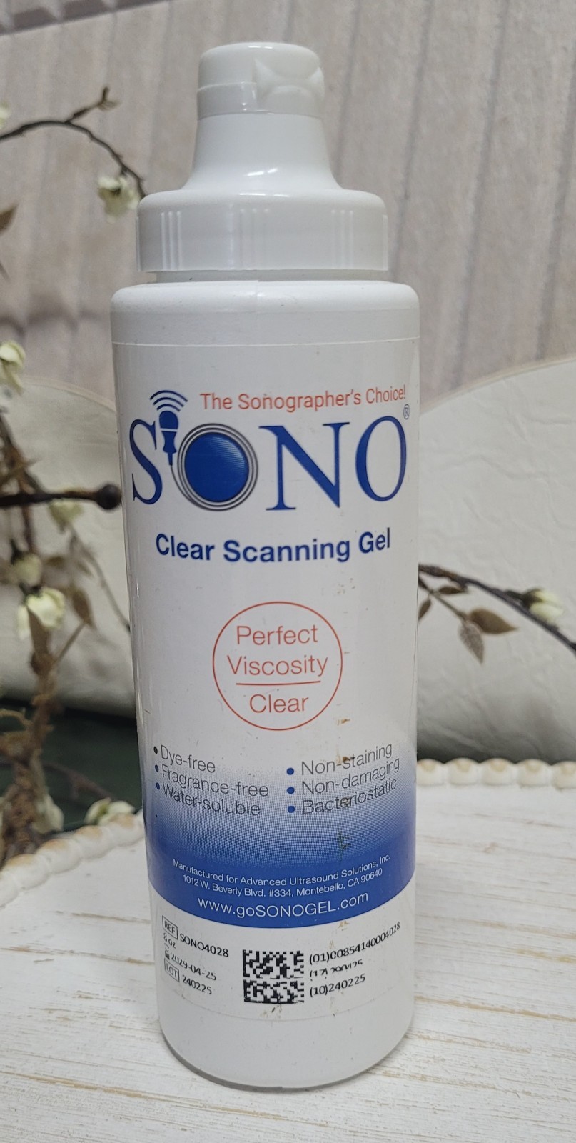 Sono Clear Scanning Gel case of 12-8 oz Bottles
