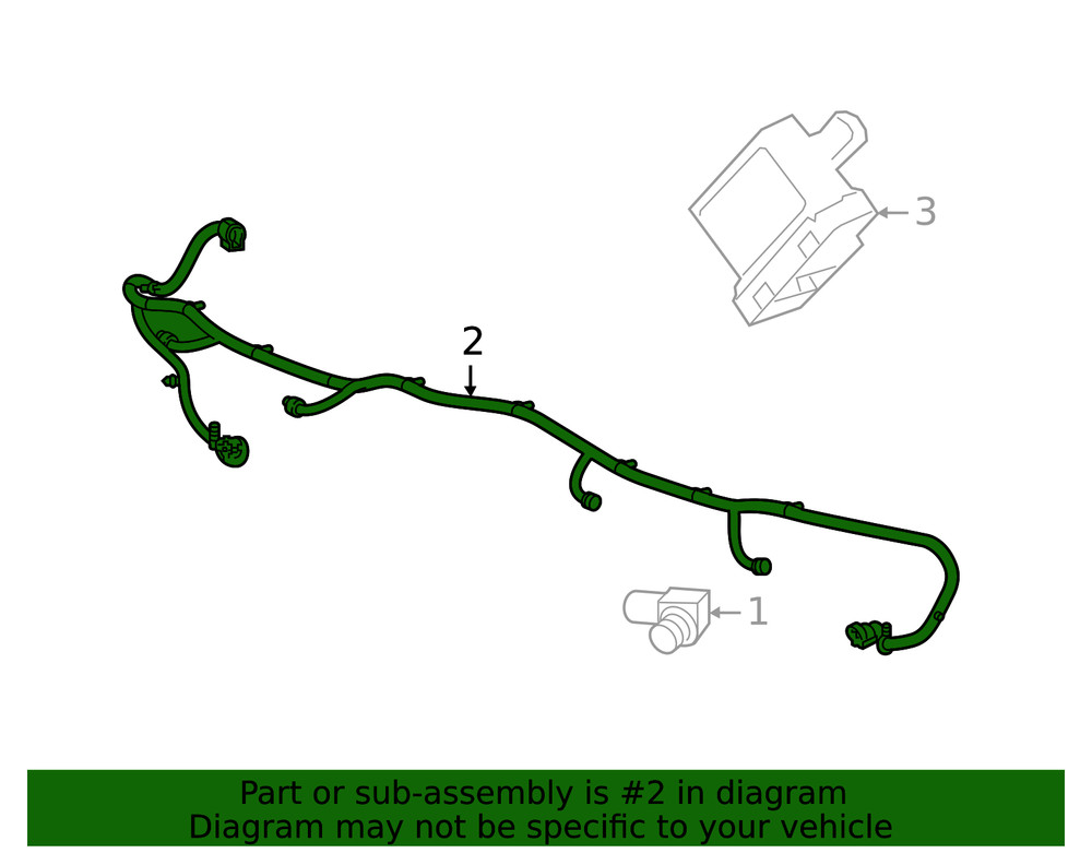 Genuine GM Rear Object Alarm Sensor Wiring Harness 84813523