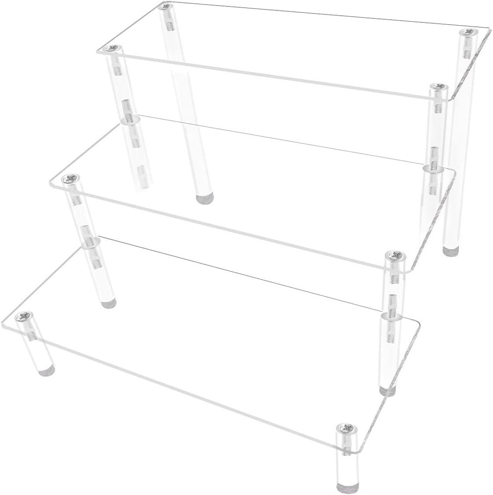 Acrylic Display Riser Clear Display Risers Stand Small Mini Shelf 3 Tier Cupcake