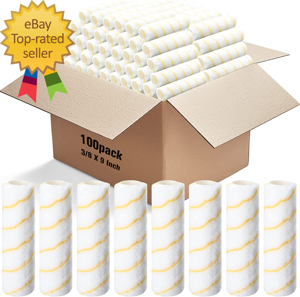 100 Pieces Paint Roller Covers 1/2 X 9 Inch Microfiber Paint Roller Covers Naps