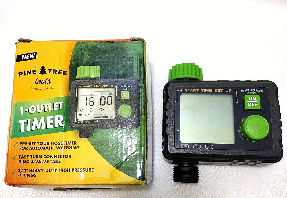 Pine Tree Tools 1 outlet Timer - Programmable Timer For Garden Hose, Automatic